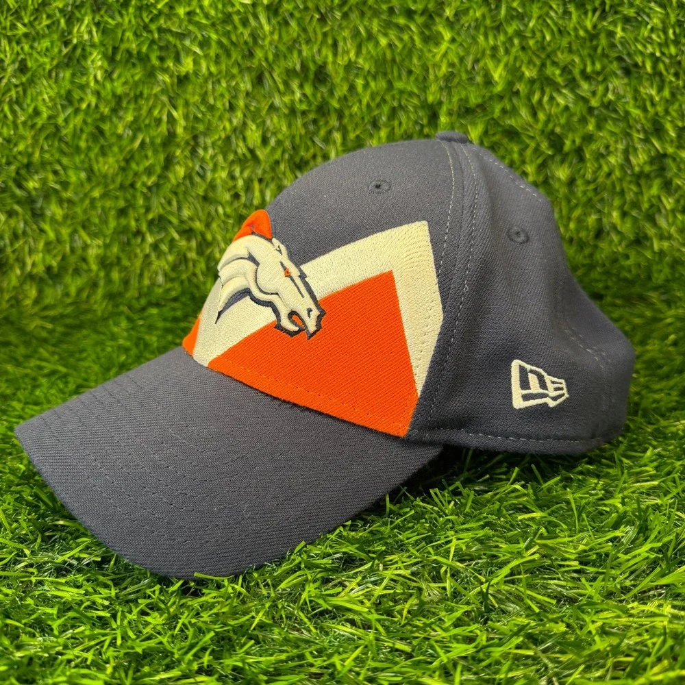 Denver‎ Broncos New Era 39THIRTY Hat Mens Medium Large Navy Blue NFL 100 Cap